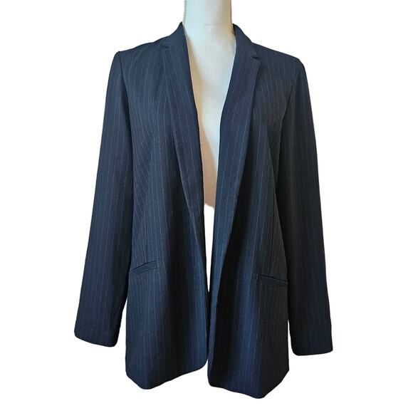 Topshop Navy Pinstripe Blazer Size 8 | Oversized Boyfriend Fit - Picture 6 of 6